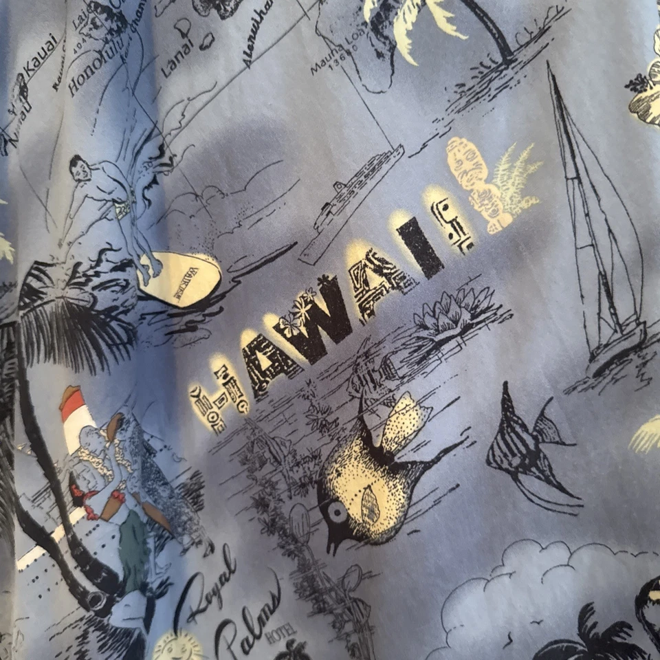 XL 14/16 Vintage Hilo Hattie Niña Azul Floral Playa HAWAIANO Aloha Solero Foto 3 de 4