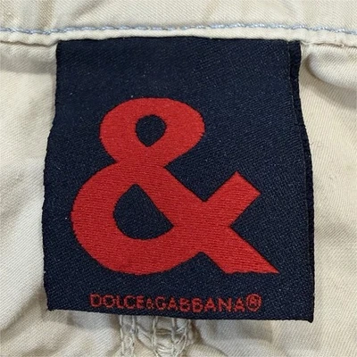 Pantalones Cortos De Colección Dolce & Gabbana Beige Para Hombre Logo Bolsillos Botón Informal - Imagen 1 de 4