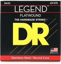 DR Strings Legend Polished Flatwound Stainless Steel Bass Strings - .045-.105