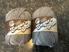 2 Pk Sugar 'n Cream Lily Cotton Yarn Gray Overcast Medium 4 Oz Lot of 2