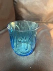 Vintage Anchor Hocking Colonial Blue Tulip Low Ball Juice Glass 8 oz