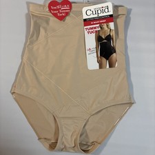 Cupid Women  s Extra Firm Control Beige Hi Waist Brief Size Large