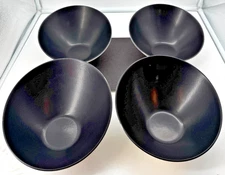 Set Of 4 Steelite International Sheer White/Black Geometric 8-1/2” Bowls England