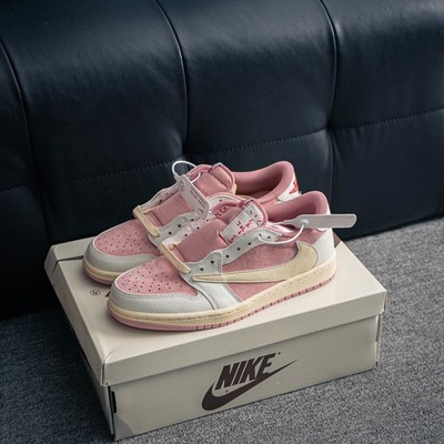 DM7866-600 AJ 1 Retro Low OG x Travis Scott Pink White Size 4-13