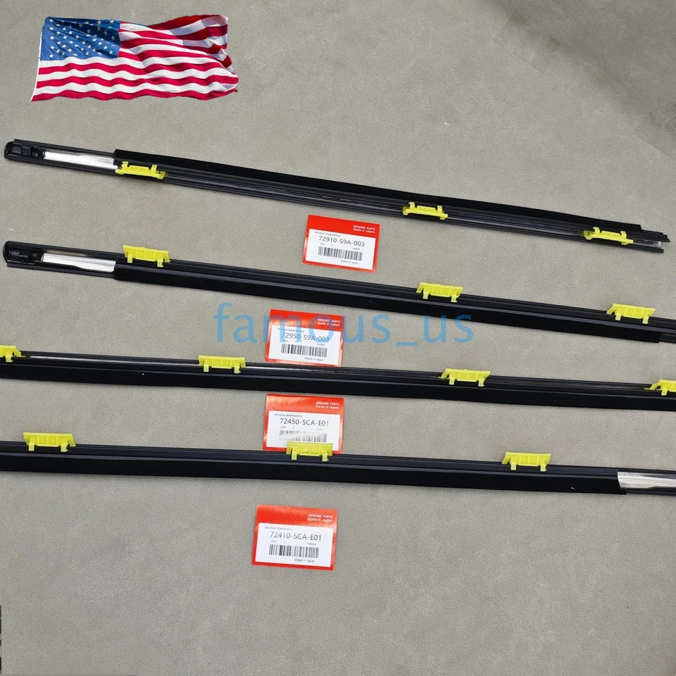 4× Weatherstrip Window Seal Belt Fits Fits For Honda CR-V CRV 02-06 USA Foto 3 de 4