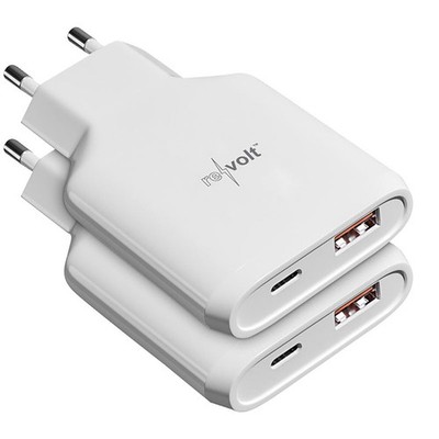 revolt 2er-Set ultrakompakte 65-W-Netzteile mit USB-C Power Delivery & USB-A