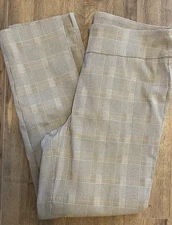 Counterpart women’s pull on pants Sz M Tan Plaid