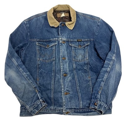 Wrangler Blanket Lined Jeansjacke Herren XL Cordkragen Trucker Western