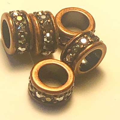Brighton lot of 5 crystal voyage beads topaz brown  silver NWOT