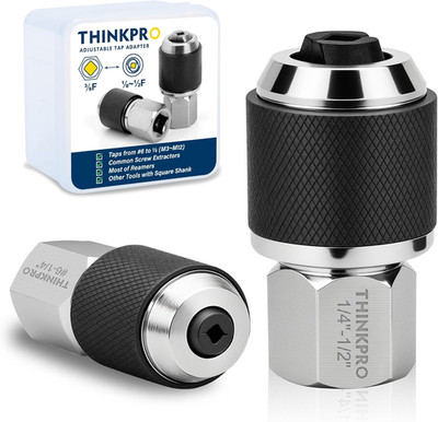 Ratcheting Tap Socket Set 2Pcs with Adjustable Jaws, Hex Drive & 3/8'' Drive Dual