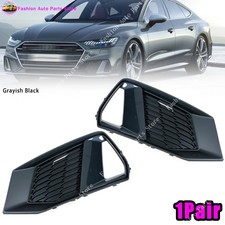 Front Grille Sport Honeycomb Grid Fog Light Frame For Audi A7 S7 2019-2024