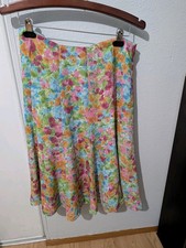 Vintage Women  s Skirt Blue Pink Floral Reversible Midi Fairy Cottagecore Whimsy