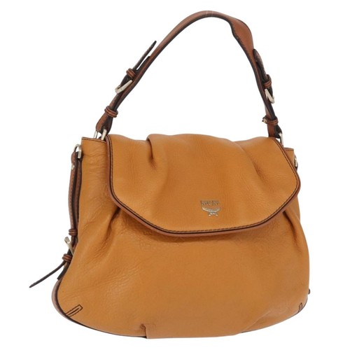 MCM Vicetos Logogram Schultertasche Leder Braun Gold Auth gh1463 - Bild 1 von 22