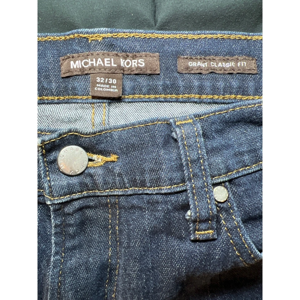 Michael Kors Men’s Grant Classic Fit Jeans 32x30 Dark Wash Blue Denim - Image 3 of 4