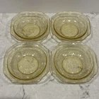 Vintage Federal Depression Glass Madrid 5” Amber Berry/Dessert Bowls Set Of 4