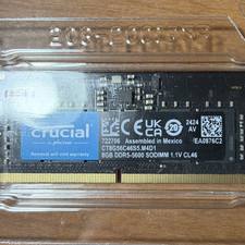 Crucial 8GB DDR5-5600 SO-DIMM Laptop RAM Non-ECC Unbuffered CT8G56C46S5