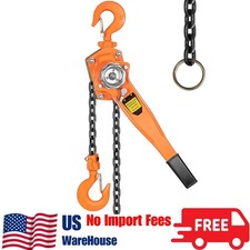 Lever Chain Hoist 3/4 Ton 1650 Lbs Capacity 5 Feet with 2 Heavy Duty Hooks