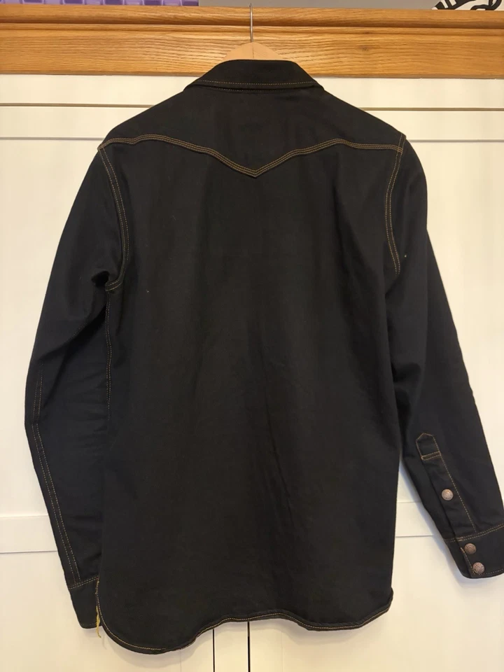 Iron Heart IHSH-33-OD 12oz Indigo Overdyed Black Western Shirt XL - image 2 of 3