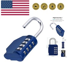 Combination Locker Lock, 4 Digit Outdoor Padlock for Gym, School, Gates, Door...