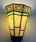 Vintage Slag Glass Arts Crafts Tiffany Style 5.5" Tall Lamp Shade 1.75" Fitted