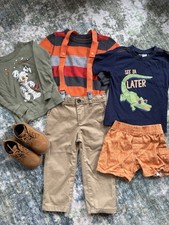 Toddler Boy Clothes Bundle 2  3 Yrs Mixed Brands Pants Shorts T-Shirt Boots 6 Pcs