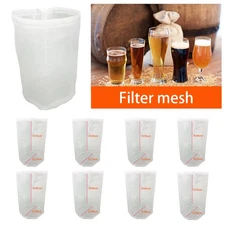 Beer Filter Bag Brew Strainer Mesh Drawstring Wine Making Straining Bag Reusable