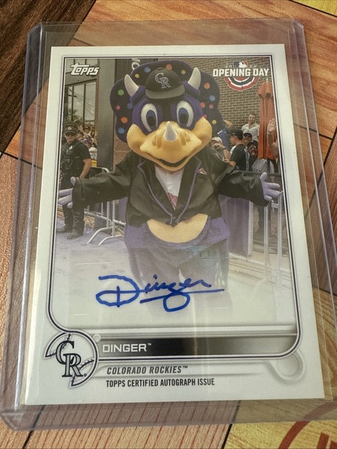 2022 Topps Opening Day Mascot Dinger Auto Rockies