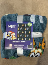 NEW, BLUEY HOLIDAY Plush TRAVEL Blanket THROW 40" x 50"