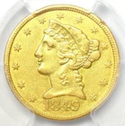 1849-C Liberty Gold Half Eagle $5 - PCGS AU Details - Rare Charlotte Gold Coin!