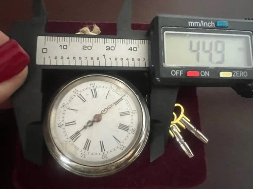 Montre Poche Beaocurt Manuel Fendues Bombé Vintage 4,4 Centimètres - Photo 11 sur 11