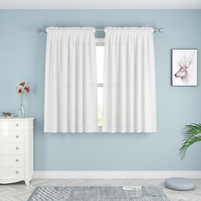 White Curtains Linen Textured Privacy Curtains 63 Inches Long Kitchen Semi Sheer