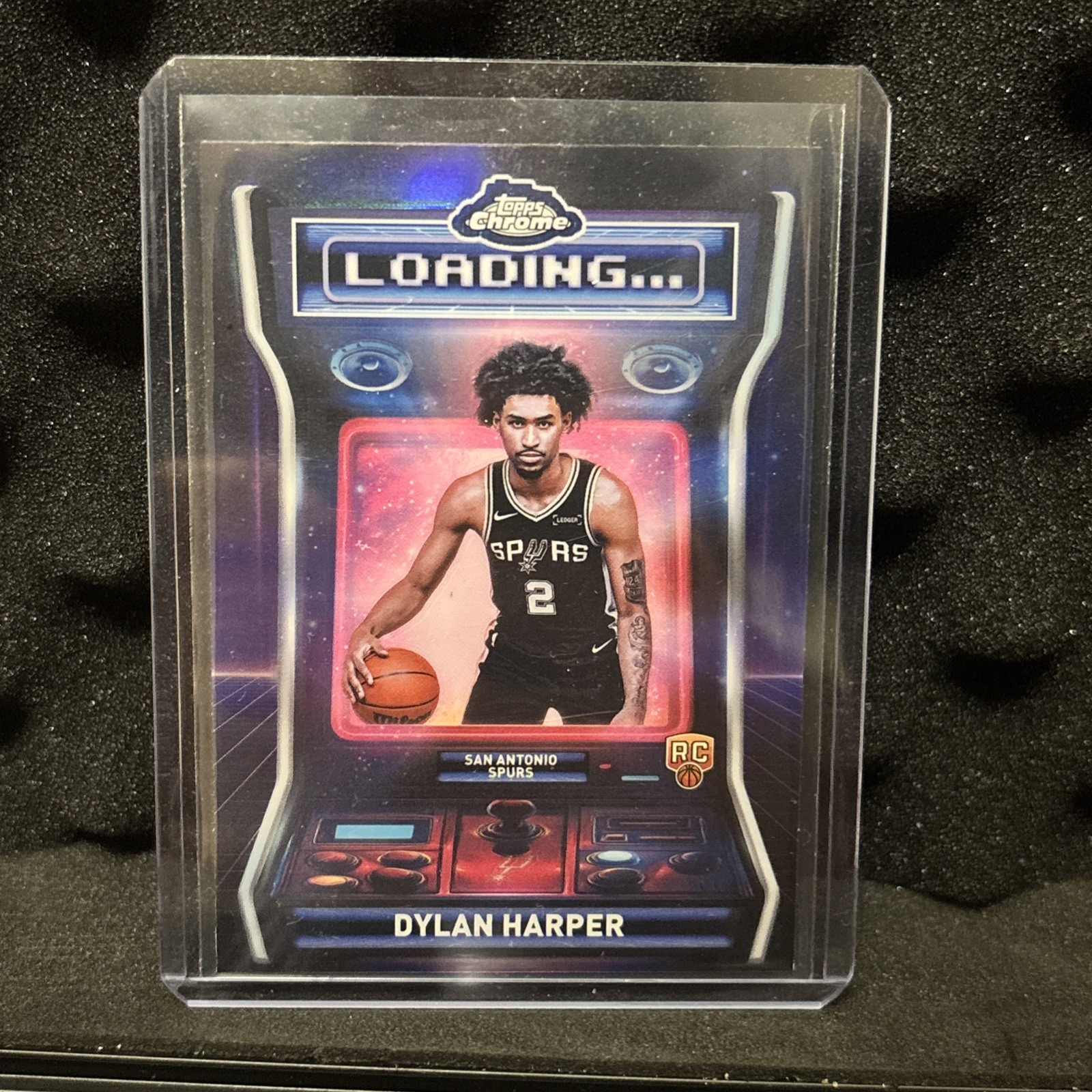 2025-26 Topps Chrome Basketball Dylan Harper Loading Refractor Spurs