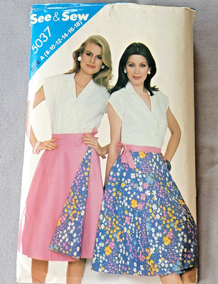 See & Sew Butterick 5037 Misses Blouse & Reversible Skirt Sizes 8 thru 18 Uncut
