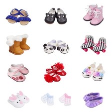 6 Pairs of Doll Shoes 2 Pairs of Socks Fits for 18 inch Doll Shoes American D...