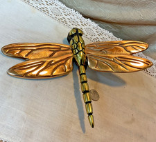 1997 Signed Michael Healy Dragonfly Door Brass & Copper Knocker 6" Tall  8" Wide