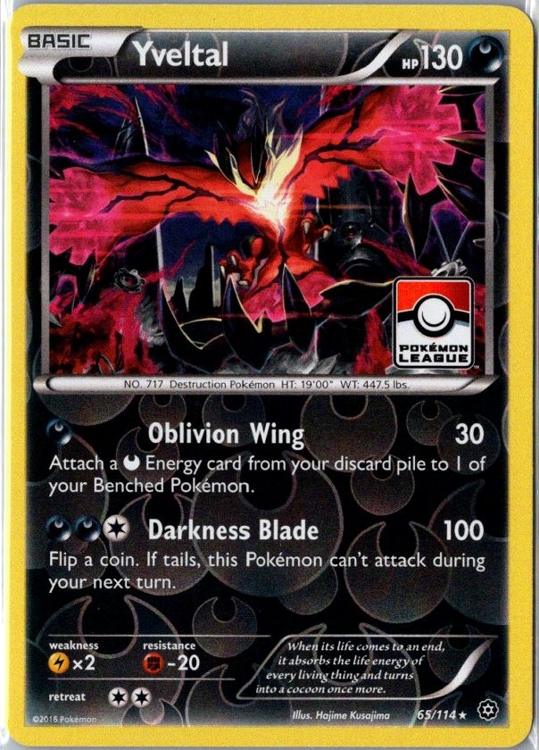 Yveltal - 65/114 (Pokemon League) 065/114 Promo League & Championship Cards NM