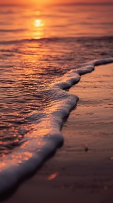 Beach Sunset Aesthetic Wallpaper Nature Background for Phone/Desktop