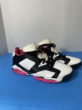 BIG KIDS NIKE AIR JORDAN 6 RETRO LOW BLACK/FIRECE PINK 768878 061 Size 6,5Y