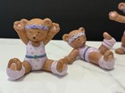 Vintage Porcelain UCGC Teddy Bear Gymnastics Figures, Pink Teddy Bears Aerobics — photo 2