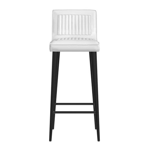 Maxwell 32.5 in. Seat Height Leather and Iron Bar Stool - White - Picture 5 of 7