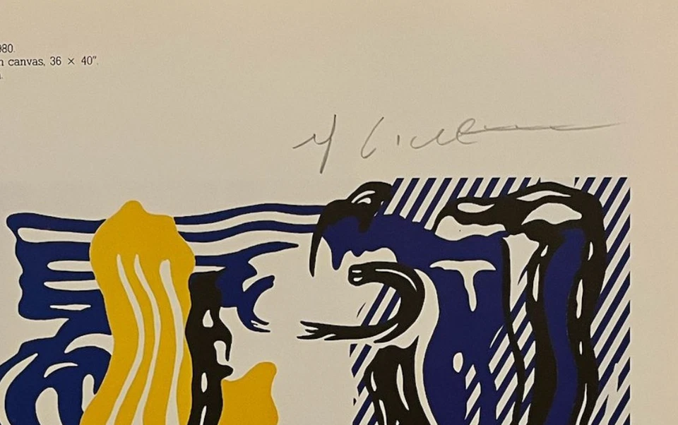 Impressão original assinada à mão por Roy Lichtenstein com certificado de autenticidade e avaliação de +US$ 3.500 - Imagem 4 de 4