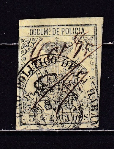 España 1867 - Antillas - Fiscal - Documento Policia - 3 e - Jones Rodríguez BP28