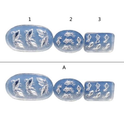 Mirror Carp Decoration Earrings Mold Used for Resin Casting Jewelry Making