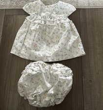 Janie and Jack Pastel Park Ruffle Floral Dress Ruffle Bloomers 3-6 Months