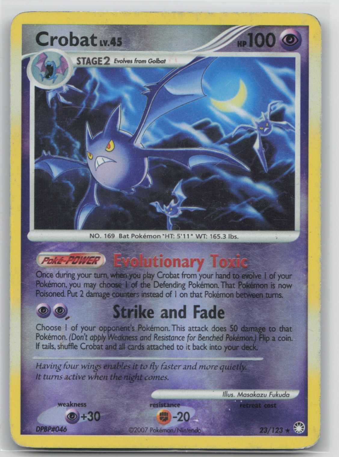 Crobat 23/123 Reverse Holo Mysterious Treasures Diamond & Pearl 2007 Pokemon