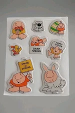 Unused Vintage ZIGGY Puffy Stickers Sheet U.P.S. Tom Wilson Happy Spring Easter