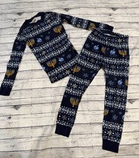 Hanna Anderson Kids Hanukkah Navy Pajama Set Size 5