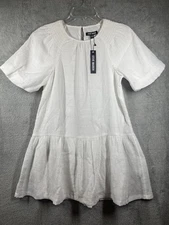 Steve Madden Dress Womens XS White Abrah Mini A-Line Textured Summer Party NWT