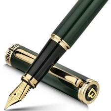 BEILUNER Racing Green Fountain Pen,Stunning Luxury Pens with 24K Gold Finish,...