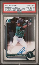 Jonatan Clase Auto PSA 10 GEM MINT 2022 Bowman Chrome Prospect Mariners RC